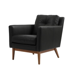Modern Black Armchair Design with transparent background