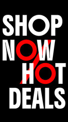 Black Friday Sale Banner. Shop Now Hot Deals on Black Background.