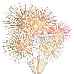 Obraz premium Golden Fireworks Burst PNG Isolated on Transparent