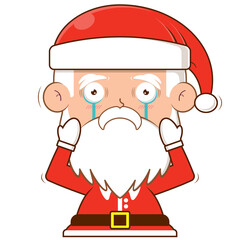 santa claus scared face cartoon cute