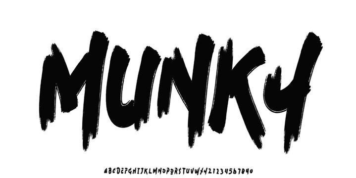 Distressed Grunge Font. Horror Comic Font. Cartoon Graffiti Playful Font. Display Font. Creative Hand Drawn Alphabet. Street Art Fashion Designs Typography modern vector illustration