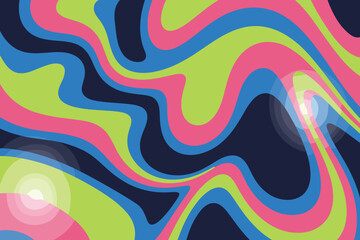 Groovy Vibes Retro Background – Colorful Psychedelic Abstract Pattern