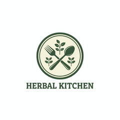Vintage Herbal Kitchen Restaurant Logo Badge