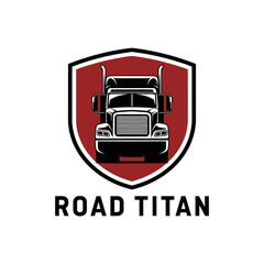 Bold Trucker Semi-Trailer Shield Logo