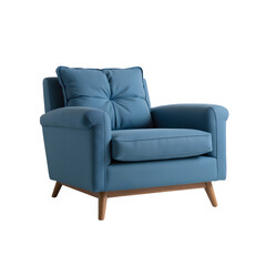 Modern Blue Armchair Design with transparent background