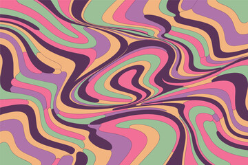 Retro Swirl Abstract Background – Vintage Psychedelic Colorful Pattern
