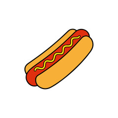 Delicious vector hot dog illustration scalable graphic for food and fast food design projects