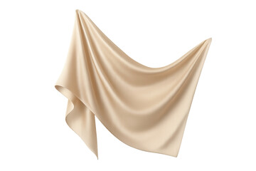 Naklejka premium Draped beige silk fabric with flowing smooth folds