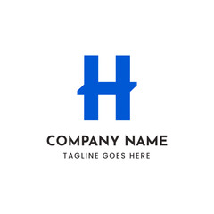 Obraz premium Blue letter h vector graphic logo design for modern businesses scalable eps