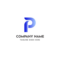 Modern purple letter p logo design vector illustration scalable for branding and business