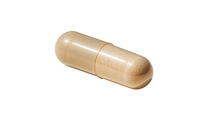 Close-up of a light beige capsule