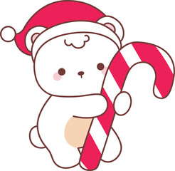 Illustration of cute bear winter icon.