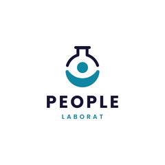 Modern laboratory people logo design
