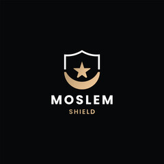 Elegant shield star logo design