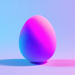 Vibrant easter egg glowing against serene pastel hues gradient abstract modern art concept for holidays