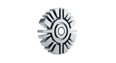 Metallic abstract gear symbol technology concept icon design