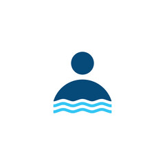 Minimal water person logo design