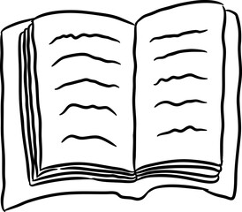 Hand Drawn Open Book Illustration