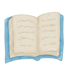 Watercolor Open Book Illustration