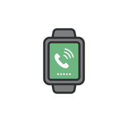 通話アプリ スマートウォッチのアイコンイラスト
