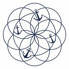 Mandala with layered geometric rings simplified a