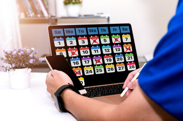 Businessman Using Smartphone for Daily Schedule Management