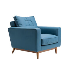 Modern Blue Armchair Design with transparent background