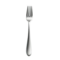 Close-up of a silver dining fork, isolated on a deep black background
