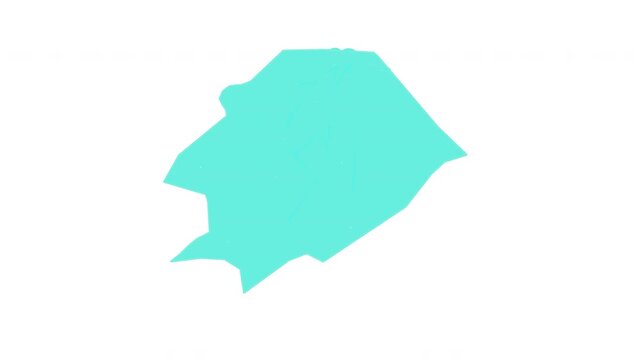 Niue map outline animation with alpha channel