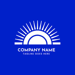 Abstract sunrise logo vector scalable design for company branding and business identity