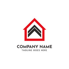 Fototapeta premium Modern abstract geometric logo design scalable vector graphic house icon