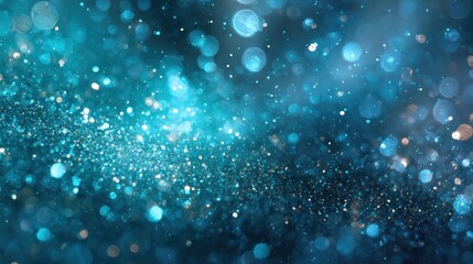 Fototapeta premium Abstract background of blurred blue and white glitter with bokeh effect