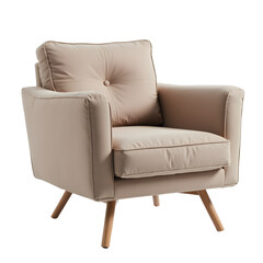 Modern Brown Armchair Design with transparent background 