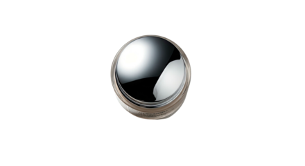 Glossy metallic sphere button or knob element