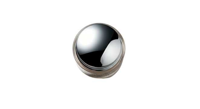 Glossy metallic sphere button or knob element