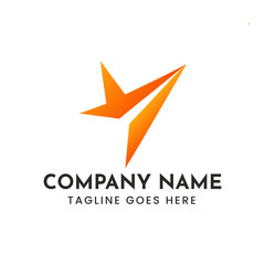 Modern abstract orange star vector logo for business identity and branding scalable graphics
