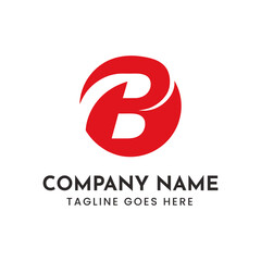 Abstract red letter b logo design vector scalable for branding and business identity