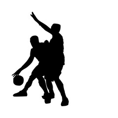 silhouette of a basketball players
