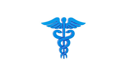 Blue caduceus medical symbol healthcare icon design element