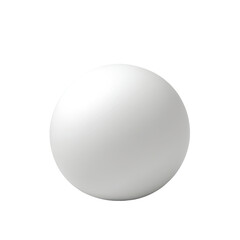 A perfectly round, white sphere floats against a stark black backdrop