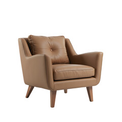 Modern Brown Armchair Design with transparent background 