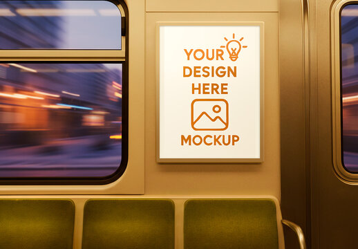 Subway Advertisement Poster Mockup