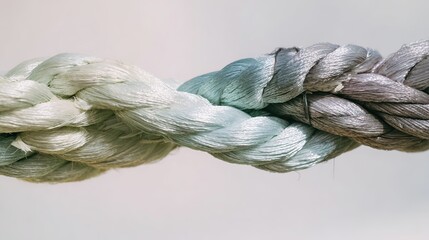 binding. Abstract close-up of intertwined ropes symbolizing unity, with textured fibers under soft directional lighting. wellbeing guides.