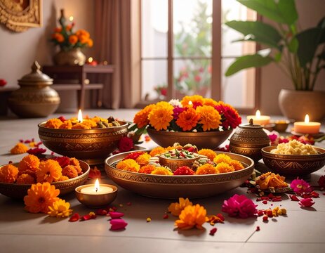 diwali festival with diyas lights and fireworks