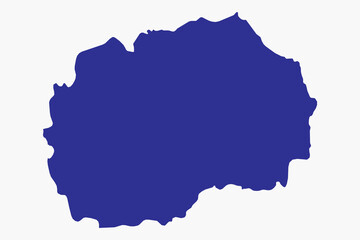 Vector graphic artwork suitable for print and web containing flat detailed map of NORTH MACEDONIA