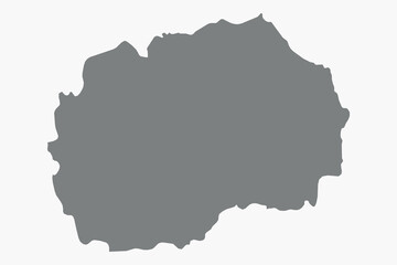 Vector graphic artwork suitable for print and web containing flat detailed map of NORTH MACEDONIA