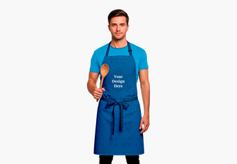 Apron Mockup Worn by Man