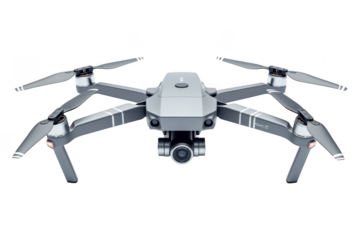 High-resolution mavic drone photography videography aerial device unmanned aircraft system quadcopter remote control isolated on transparent background