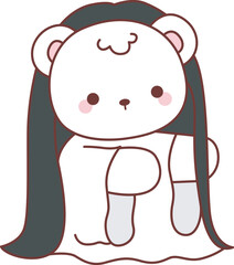Coloring pages of Illustration of cute bear winter icon.