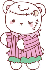 Coloring pages of Illustration of cute bear winter icon.